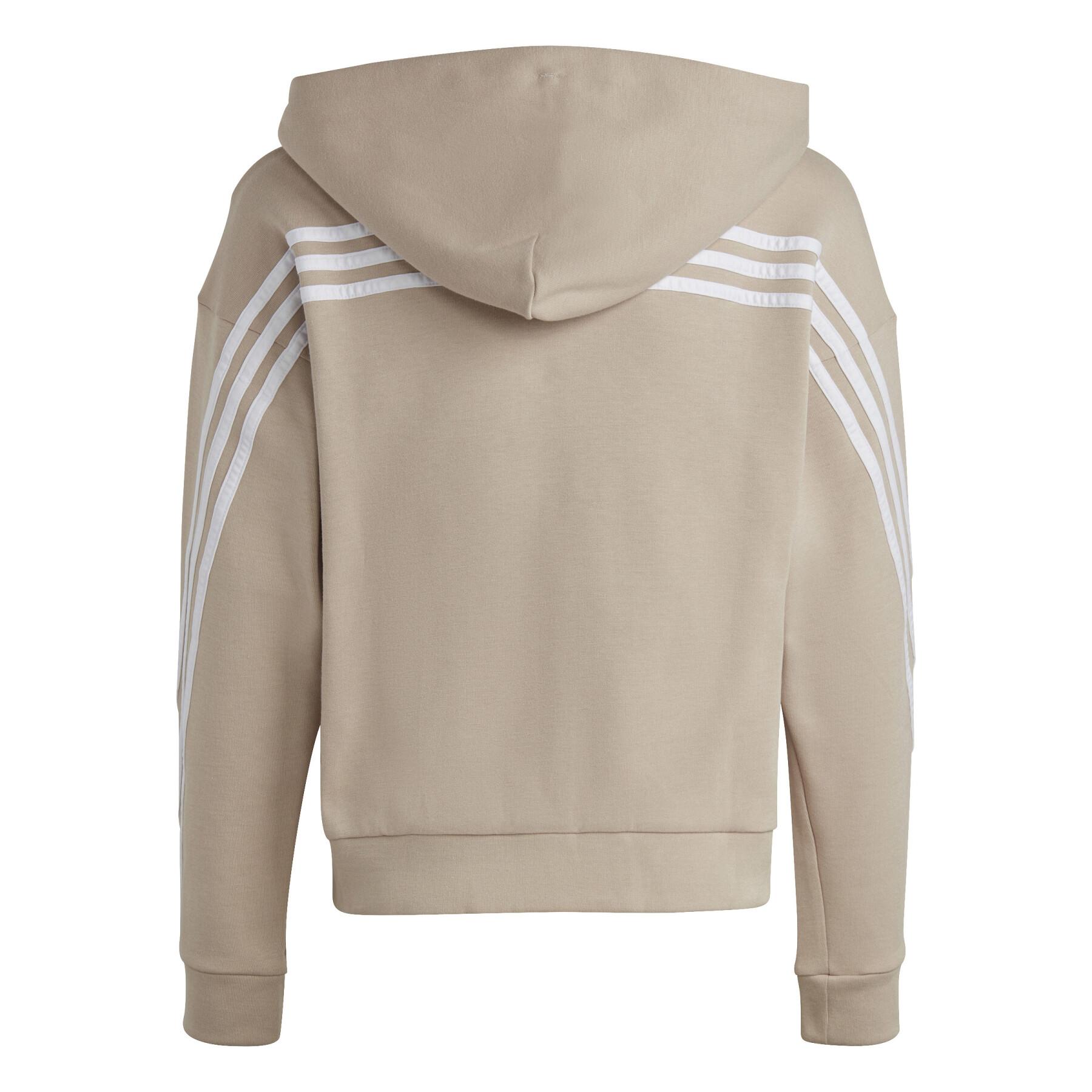 Sweatshirt capuchon met volledige rits voor meisjes adidas Future Icons 3-Stripes