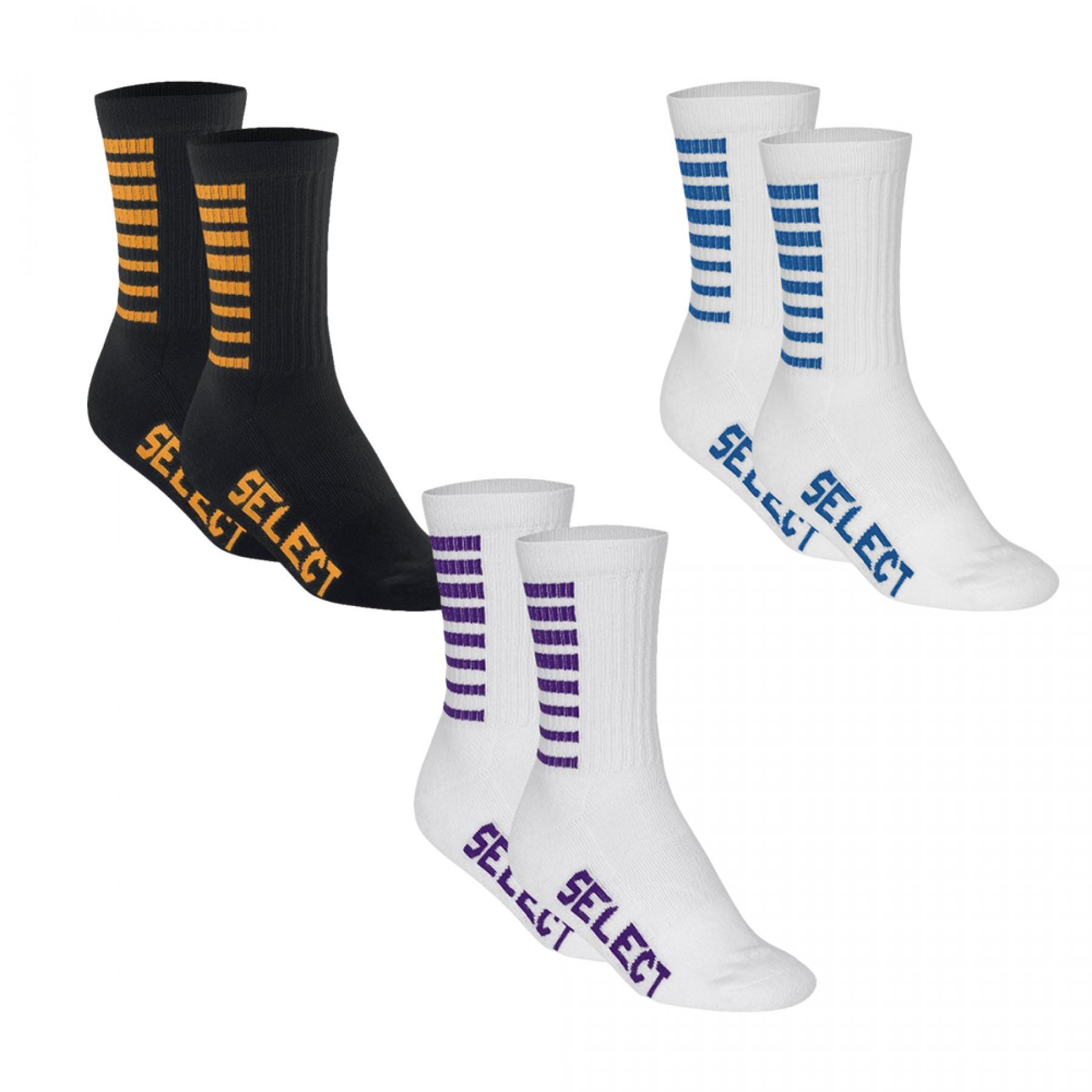 Set van 3 paar sokken Select Sports Striped (coloris au choix)