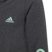 Sweatshirt meisjescapuchon met logo en rits adidas Essentials