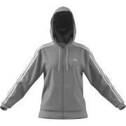 Sweatshirt regular full zip fleece hoodie dames adidas Essentials 3-Stripes