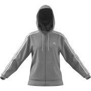 Sweatshirt regular full zip fleece hoodie dames adidas Essentials 3-Stripes