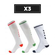 Set van 3 paar lichtgekleurde sokken Hummel Elite Indoor high (coloris au choix)